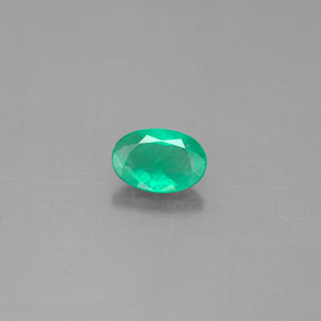 Smeraldo Verde naturale da 0.45 ct, Taglio ovale, SI-I1