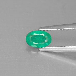 Smeraldo naturale verde da 0,44 ct, taglio ovale, SI-I1