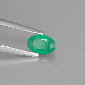 Smeraldo naturale verde da 0,44 ct, taglio ovale, SI-I1