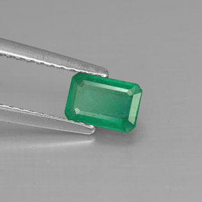 Smeraldo naturale verde da 0,57 ct, taglio smeraldo, SI-I1