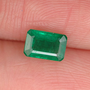 Smeraldo naturale verde da 0,68 ct, taglio smeraldo, SI-I1