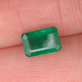 Smeraldo naturale verde da 0,68 ct, taglio smeraldo, SI-I1