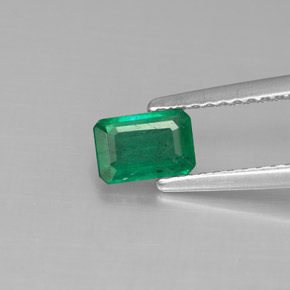 Smeraldo naturale verde da 0,50 ct, taglio smeraldo, SI-I1