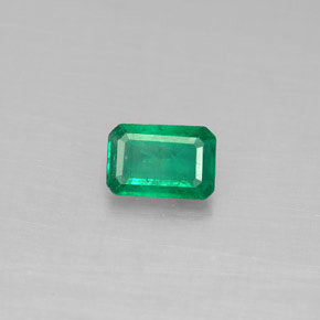 Smeraldo naturale verde da 0,54 ct, taglio smeraldo, SI-I1