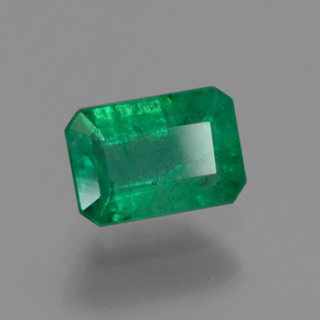 Smeraldo naturale verde da 0,60 ct, taglio smeraldo, SI-I1