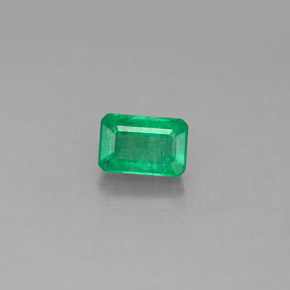Smeraldo naturale verde da 0,65 ct, taglio smeraldo, SI-I1