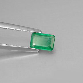 Smeraldo naturale verde da 0,46 ct, taglio smeraldo, SI-I1