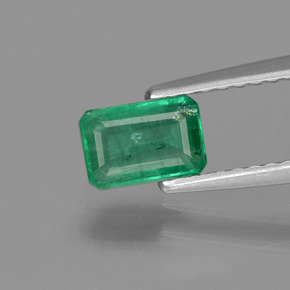 Smeraldo naturale verde da 0,53 ct, taglio smeraldo, SI-I1