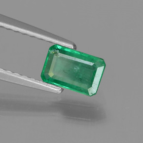 Smeraldo naturale verde da 0,53 ct, taglio smeraldo, SI-I1