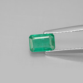 Smeraldo naturale verde da 0,54 ct, taglio smeraldo, SI-I1