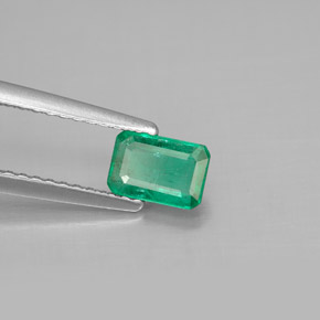 Smeraldo naturale verde da 0,54 ct, taglio smeraldo, SI-I1