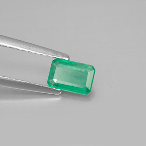 Smeraldo naturale verde da 0,47 ct, taglio smeraldo, SI