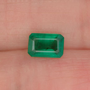 Smeraldo naturale verde da 0,45 ct, taglio smeraldo, SI-I1