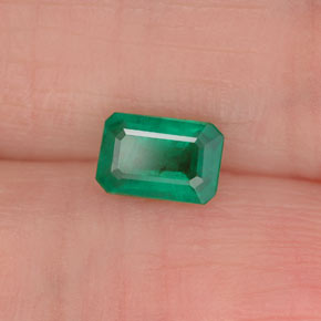 Smeraldo naturale verde da 0,45 ct, taglio smeraldo, SI-I1