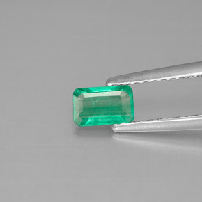 Smeraldo naturale verde da 0,37 ct, taglio smeraldo, SI