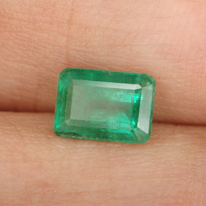 Smeraldo naturale verde da 1,08 ct, taglio smeraldo, SI-I1