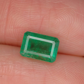 Smeraldo naturale verde da 1,09 ct, taglio smeraldo, SI-I1