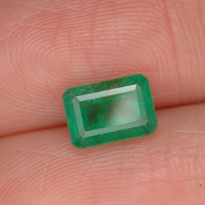 Smeraldo naturale verde da 1,09 ct, taglio smeraldo, SI-I1