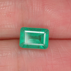 Smeraldo naturale verde da 0,95 ct, taglio smeraldo, SI