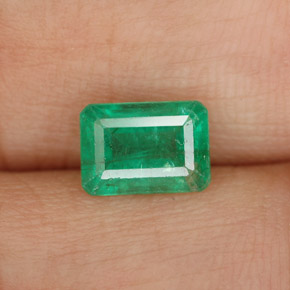 Smeraldo naturale verde da 1,07 ct, taglio smeraldo, SI-I1