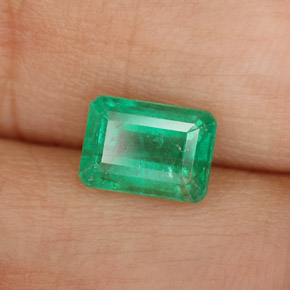 Smeraldo naturale verde da 1,07 ct, taglio smeraldo, SI-I1