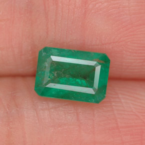 Smeraldo naturale verde da 0,91 ct, taglio smeraldo, SI-I1