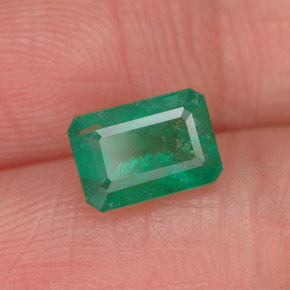 Smeraldo naturale verde da 0,91 ct, taglio smeraldo, SI-I1