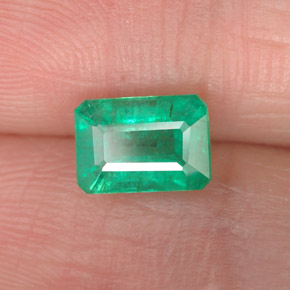 Smeraldo naturale verde da 1,00 ct, taglio smeraldo, SI