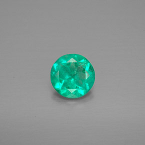 Smeraldo naturale verde da 0,57 ct, taglio rotondo, VS-SI