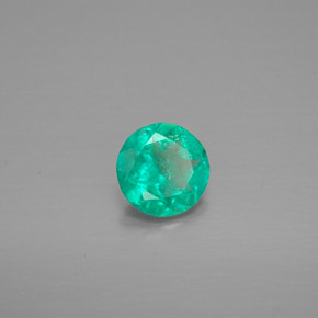 Smeraldo naturale verde da 0,57 ct, taglio rotondo, VS-SI