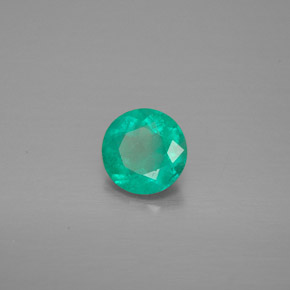 Smeraldo naturale verde da 0,61 ct, taglio rotondo, VS-SI
