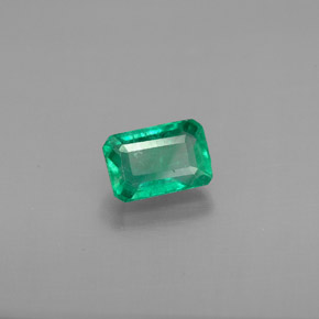Smeraldo naturale verde da 0,70 ct, taglio smeraldo, VS-SI