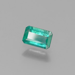 Smeraldo naturale verde da 0,38 ct, taglio smeraldo, SI-I1