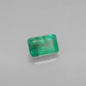 Smeraldo naturale verde da 0,60 ct, taglio smeraldo, VS-SI