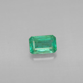 Smeraldo naturale verde da 0,55 ct, taglio smeraldo, VS-SI
