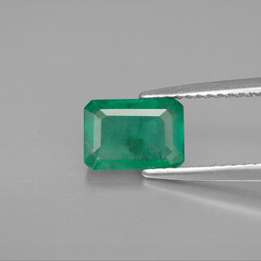 Smeraldo naturale verde da 1,34 ct, taglio smeraldo, VS-SI