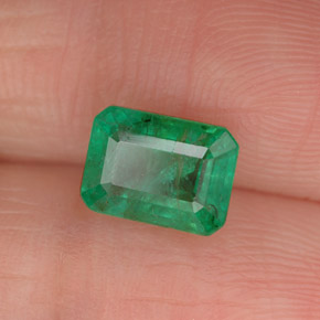 Smeraldo naturale verde da 1,46 ct, taglio smeraldo, VS-SI