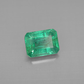 Smeraldo naturale verde da 1,40 ct, taglio smeraldo, VS-SI