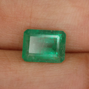 Smeraldo naturale verde da 1,49 ct, taglio smeraldo, SI-I1