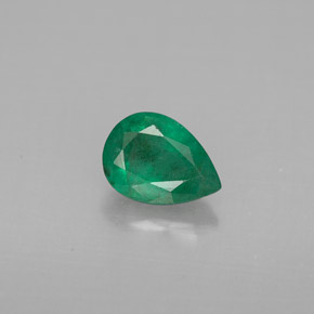 Smeraldo Verde naturale da 0.63 ct, Forma a pera, VS-SI