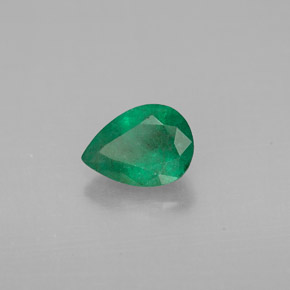 Smeraldo Verde naturale da 0.63 ct, Forma a pera, VS-SI