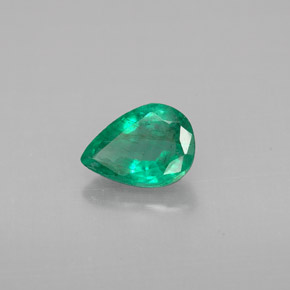 Smeraldo naturale verde da 0,67 ct, taglio a pera, VS-SI