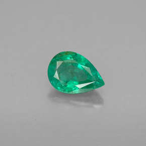 Smeraldo naturale verde da 0,65 ct, taglio a pera, VS-SI
