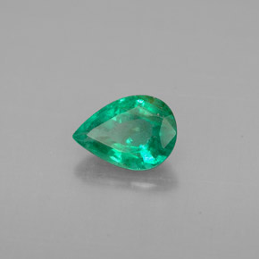 Smeraldo naturale verde da 0,65 ct, taglio a pera, VS-SI