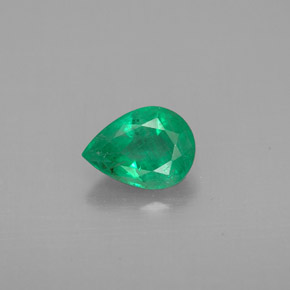 Smeraldo naturale verde da 0,66 ct, taglio a pera, VS-SI
