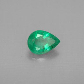 Smeraldo naturale verde da 0,66 ct, taglio a pera, VS-SI