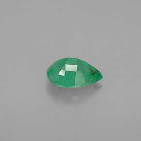Smeraldo naturale verde da 0,66 ct, taglio a pera, VS-SI