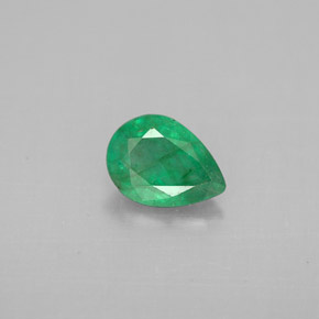 Smeraldo naturale verde da 0,59 ct, taglio a pera, VS-SI
