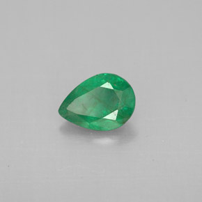 Smeraldo naturale verde da 0,59 ct, taglio a pera, VS-SI