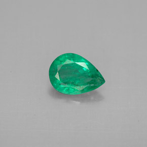 Smeraldo naturale verde da 0,56 ct, taglio a pera, VS-SI